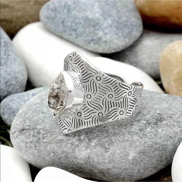 Herkimer diamond silver ring size 7.5 - Picture 3 of 4
